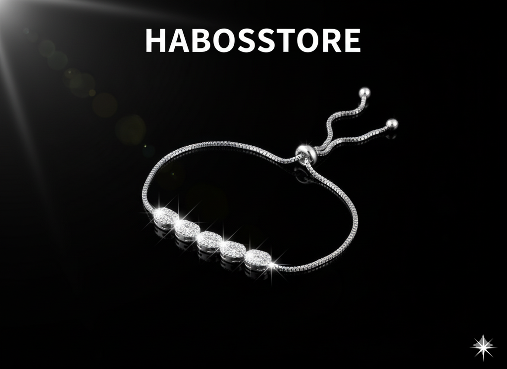 “Glitter Circle” Yuvarlak Taşlı Parıltılı Kadın Bileklik Habos Store