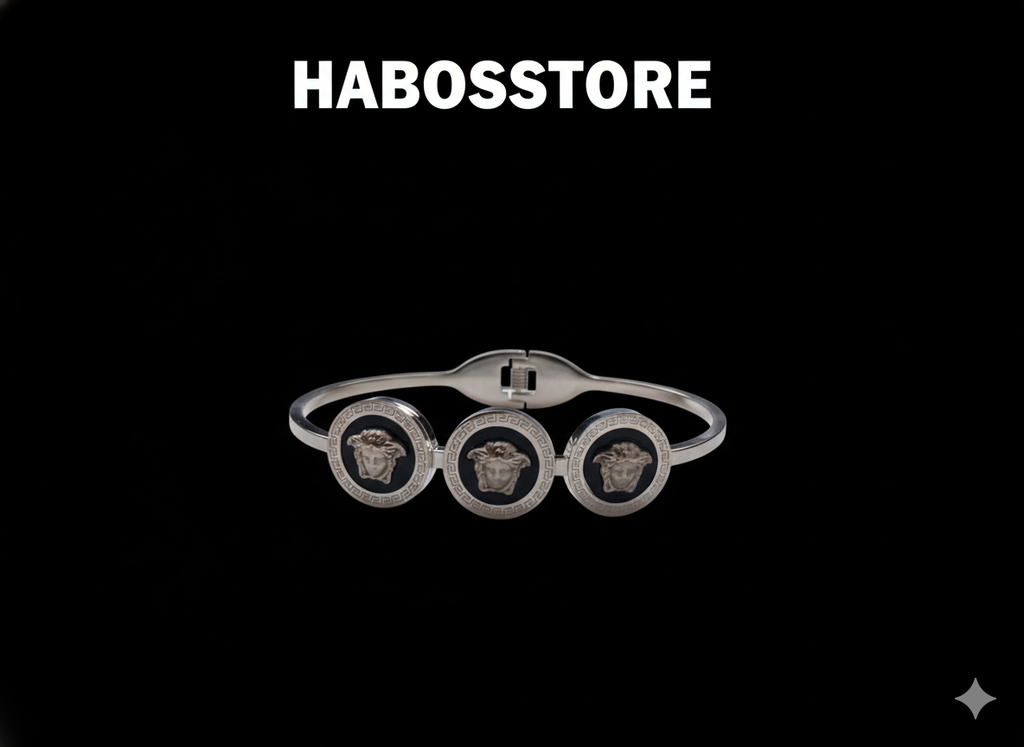 “Silver Lion” Gümüş Renkli Aslan Figürlü Kelepçe Kadın Bileklik Habos Store