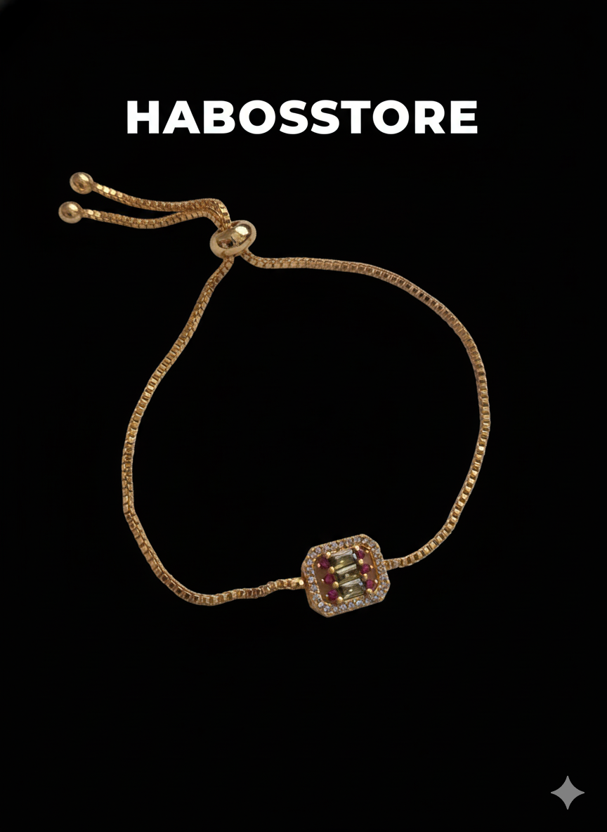 “Color Drop” Renkli Taşlı Damla Formlu Zirkon Kadın Bileklik Habos Store