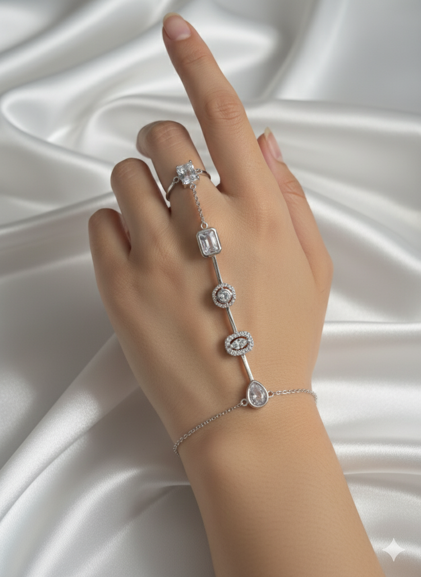 “Sparkle Five” 5 Taşlı Parıltılı Şahmeran Kadın Bileklik Habos Store