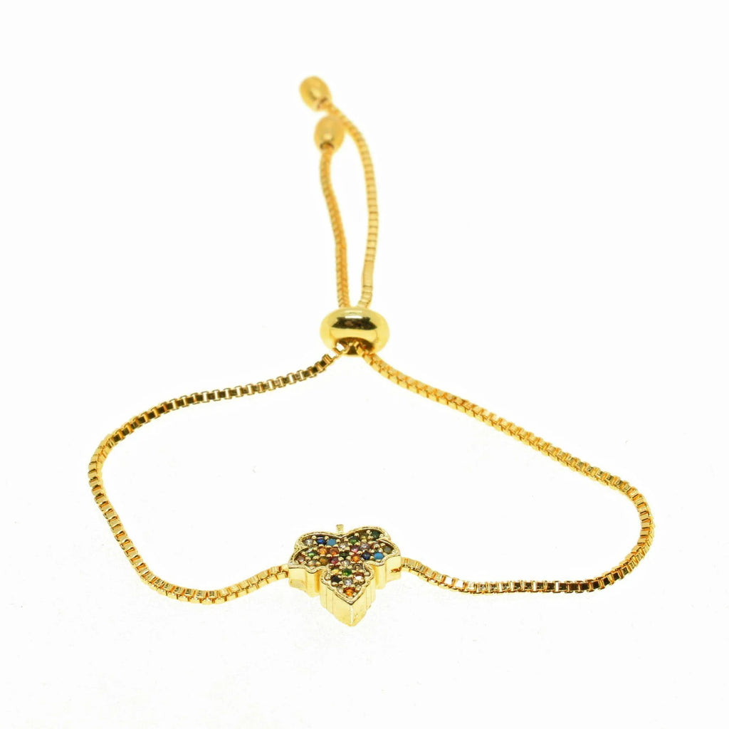 “Zircona Blossom” Altın Renkli Çiçek Motifli Zirkon Bileklik Habos Store