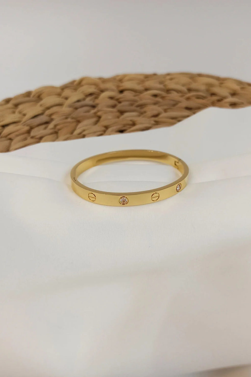 “Golden Stone Cuff” Altın Renkli Taş Detaylı Kelepçe Bileklik Habos Store