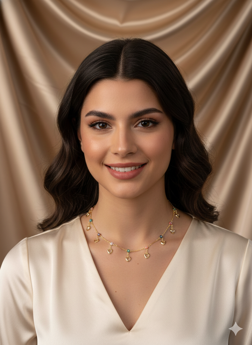 “Rainbow Spark” Renkli Taşlı Kadın Kolye Habos Store