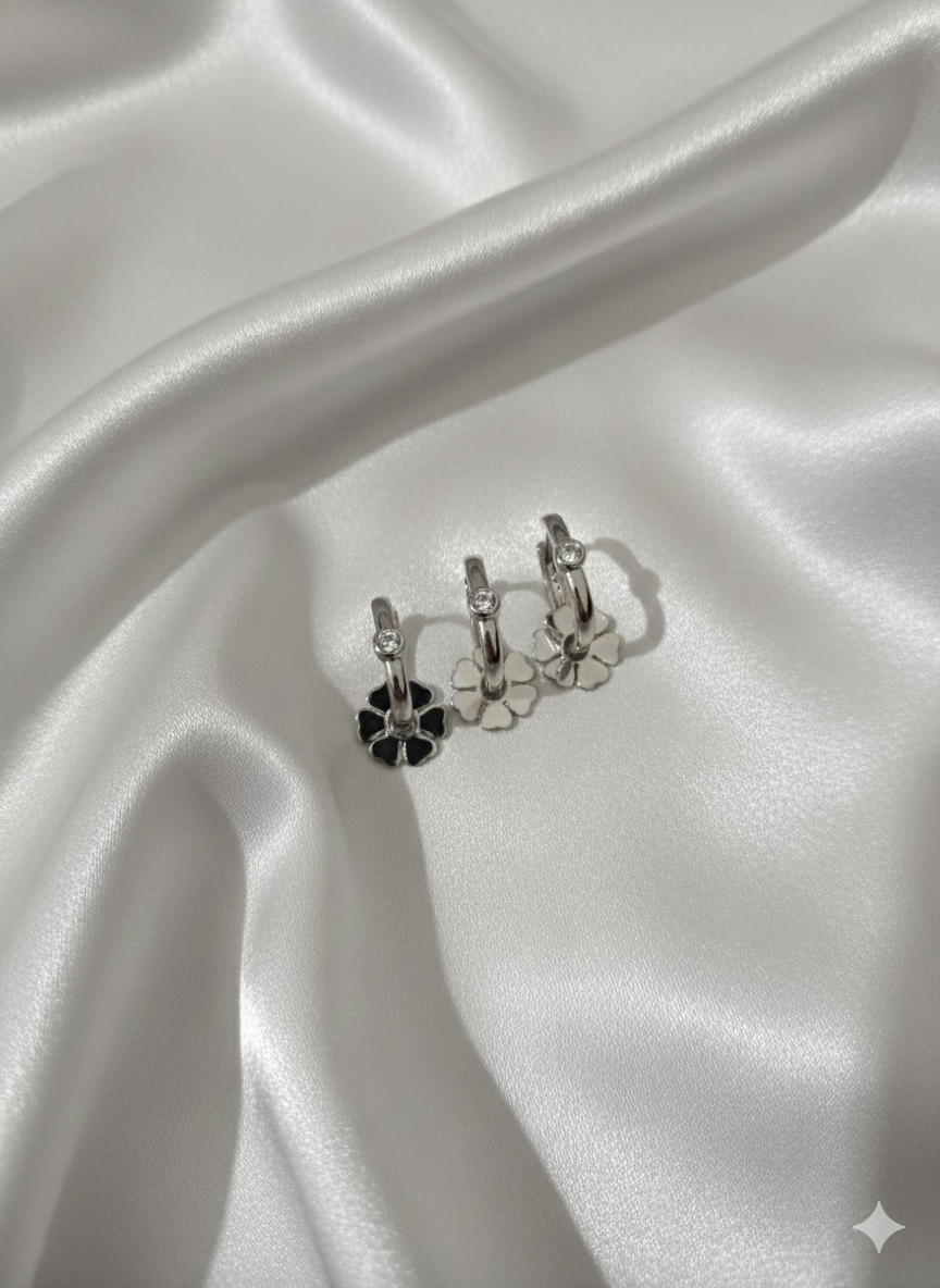 “Silver Harmony” Üçlü Gümüş Rengi Kadın Küpe Habos Store