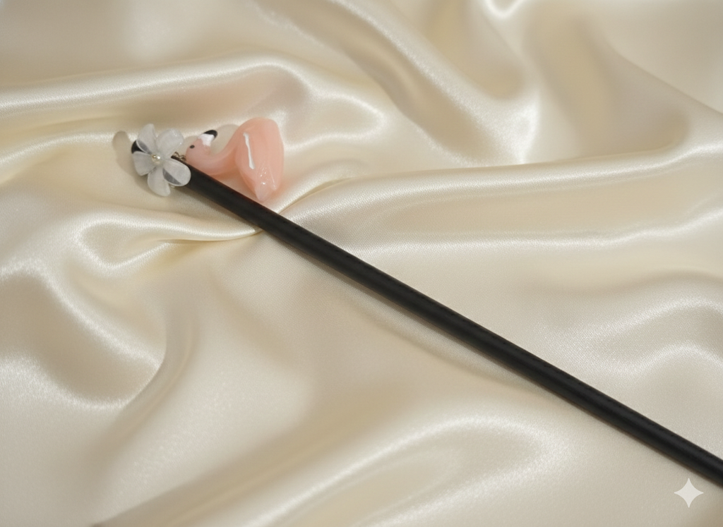 “WoodDuck Fantasia Clip” Tahta Gövdeli Pembe Ördekli Çin Tokası Habos Store