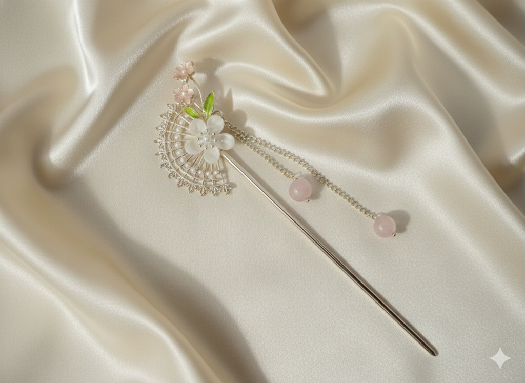 “CrystalDynasty Luxe Hairpin” Paslanmaz Çelik Taşlı Gösterişli Çin Tokası Habos Store